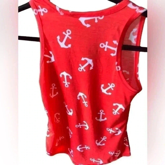 Lularoe XXS red tank top with white anchors. NWT. Nautical/‎ cruise vibes! - Picture 2 of 4